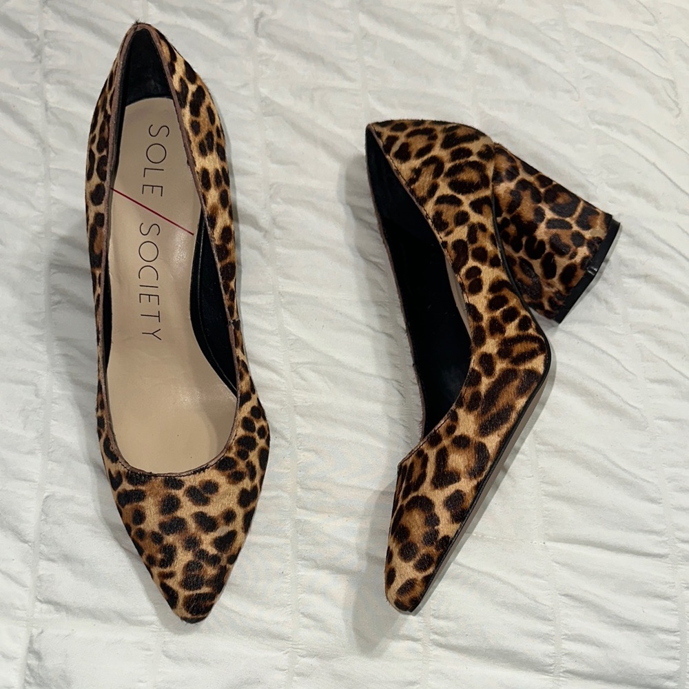 Sole Society Animal Print Block Heels